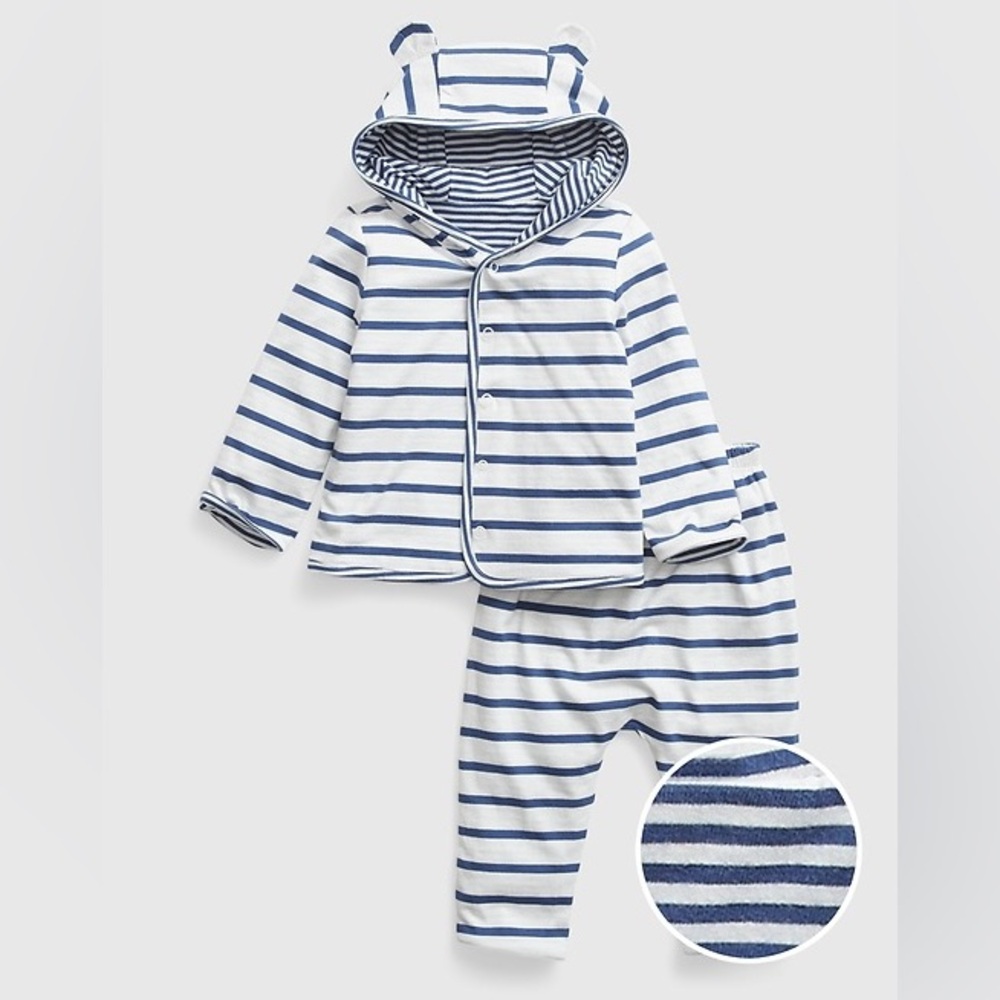 GAP Blue and White Striped Set 3-6M